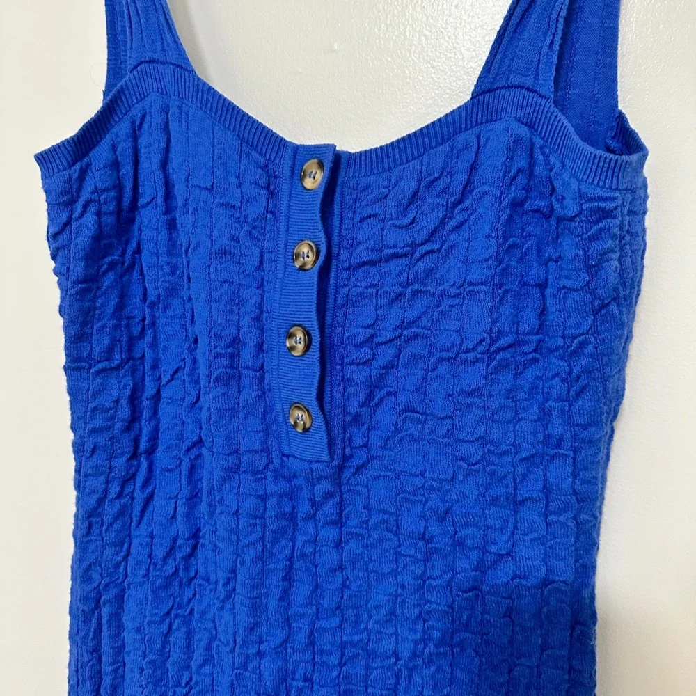 Free People‎ | FP Beach | Woman's Coral Blue Textured Knit Mini Dress, Size S